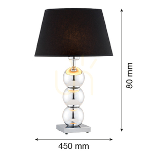 Stolní lampa Argon FUDŻI černá chrom sklo textilní stínidlo E27 55 cm 3622 small 2
