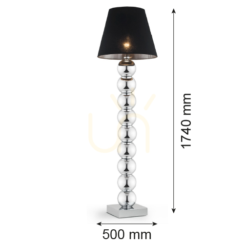 Pohled Stojací lampa Argon Fudżi černá chrom E27 IP20 3657 Stojací lampa Argon Fudżi černá chrom E27 IP20 3657