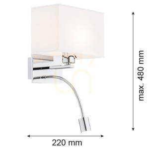 Nástěnná lampa ARGON HILARY bílá chrom E27 IP20 867 small 2