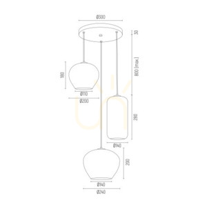 Závěsná lampa ARGON KALIMERA černá sklo E27 3x15W IP20 1431 small 2