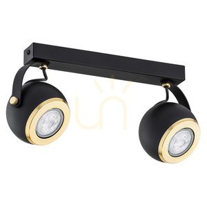 Stropní svítidlo Argon KOS PLUS 7039 černé s mosaznými prvky 2×GU10 2×5 W small 1