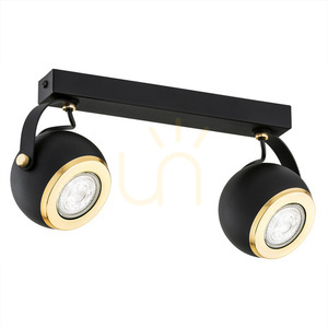 Stropní svítidlo Argon KOS PLUS 7039 černé s mosaznými prvky 2×GU10 2×5 W small 0