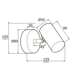 Nástěnné světlo Argon Lagos černá matná GU10 5W IP20 4210 small 3