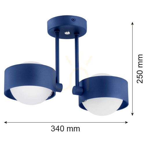 Kontrola Závěsné svítidlo ARGON MASSIMO PLUS 7090 tmavě modré opálové sklo IP44 2xG9