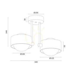 Závěsné svítidlo ARGON MASSIMO PLUS 7090 tmavě modré opálové sklo IP44 2xG9 small 2