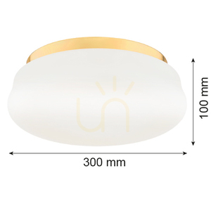 Stropní svítidlo Argon OMBRA 6142, opálové sklo a pomosazená ocel, 3×E27, 30 cm small 4