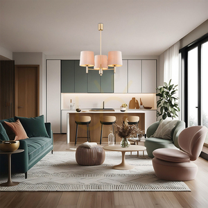 Lustr ARGON PONTE PLUS 6109, béžový velur a tmavá mosaz, 3×E27 small 1