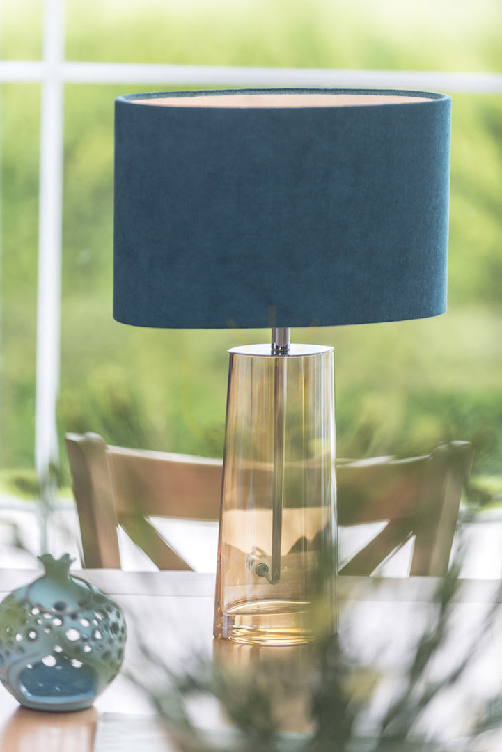 Pohled Stolní lampa Argon PRATO tyrkysová sklo chrom E27 3842 Stolní lampa Argon PRATO tyrkysová sklo chrom E27 3842