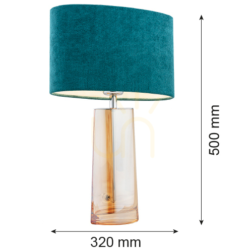Zobrazit Stolní lampa Argon PRATO tyrkysová sklo chrom E27 3842 Stolní lampa Argon PRATO tyrkysová sklo chrom E27 3842