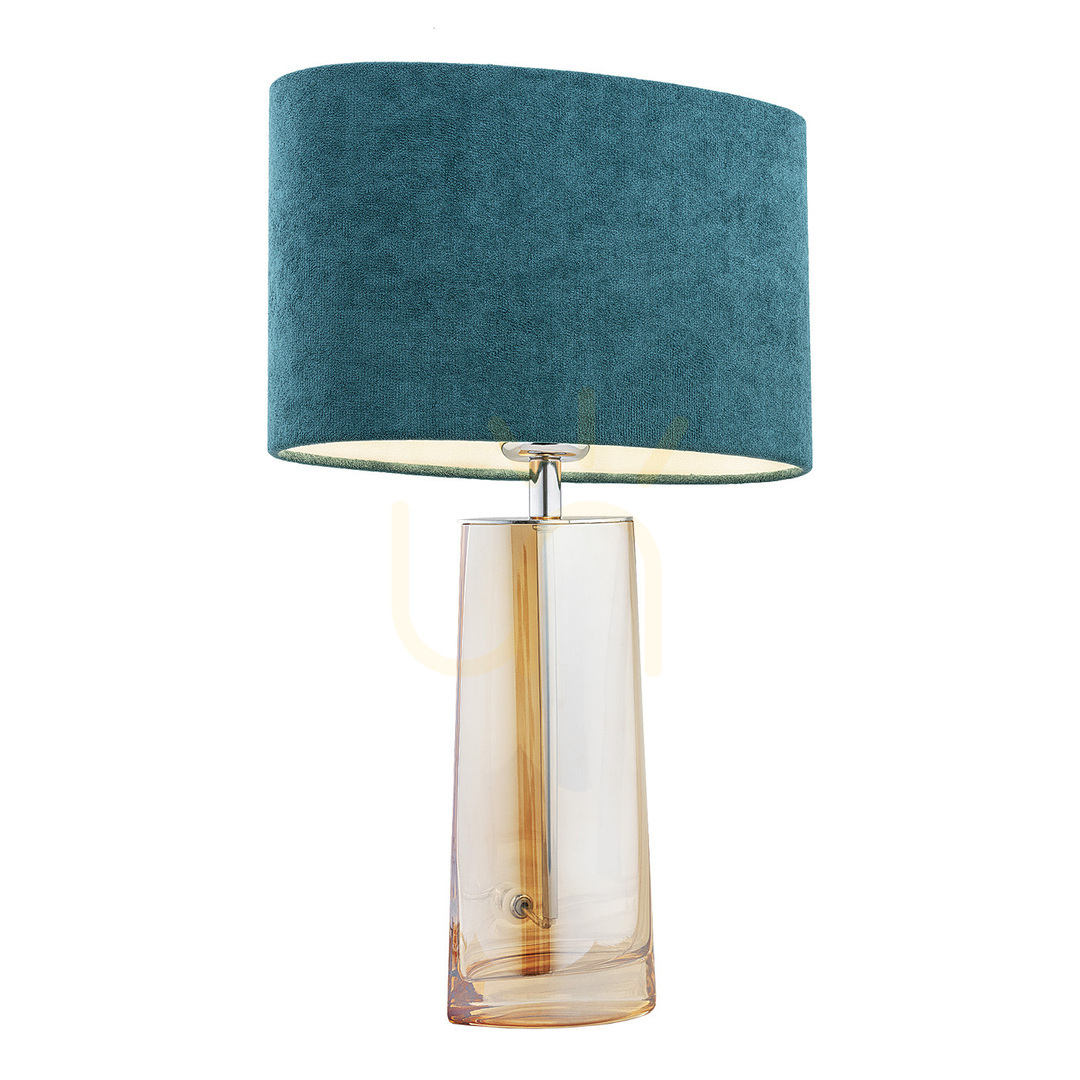 Kontrola Stolní lampa Argon PRATO tyrkysová sklo chrom E27 3842 Stolní lampa Argon PRATO tyrkysová sklo chrom E27 3842