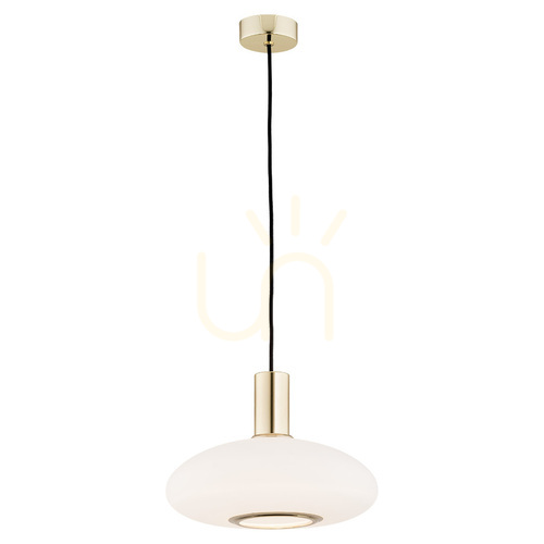 Kontrola Závěsná lampa Argon Sagunto bílá opál mosaz E27 4358