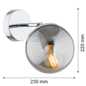 Nástěnné svítidlo Argon SATELITE 3989 grafit lister a chrom, sklo, E27 max 15 W, IP44, 220 × 150 × 230 mm small 1