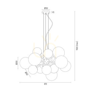 Lustr Argon Satellite 5020 bílý chrom sklo 15xE27 small 3