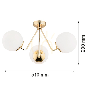 Lustr Argon TOMAR bílý opál 3x E27 1481 small 1