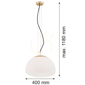 Závěsná lampa Argon TRINI bílá opálová mosaz E27 4317 small 2