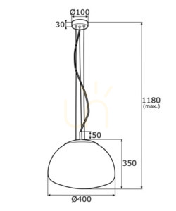 Závěsná lampa Argon TRINI bílá opálová mosaz E27 4317 small 3