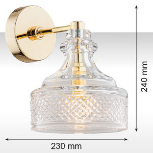 Nástěnné svítidlo Argon CRUZ 4199 průhledné mosazné E14 IP20 small 2