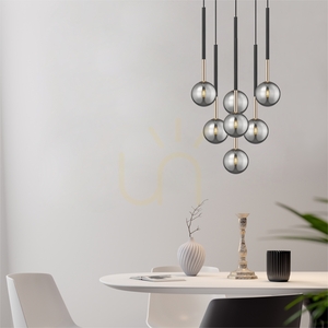 Závěsné svítidlo Zuma Line ARCTURUS P0574-07F-SDFZ 7×G9 46 cm černo-zlaté small 1