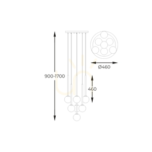 Závěsné svítidlo Zuma Line ARCTURUS P0574-07F-SDFZ 7×G9 46 cm černo-zlaté small 3
