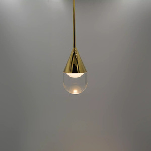 Zlaté závěsné svítidlo do koupelny NATA PL0104-GD small 0