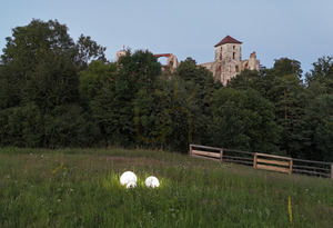 Sada dekorativních zahradních míčů - LUNA BALLS 25, 30, 40, 50 cm + LED - PREMIUM - UV small 15
