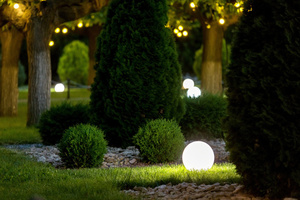 Sada dekorativních zahradních míčů - LUNA BALLS 25, 30, 40, 50 cm + LED - PREMIUM - UV small 5