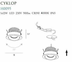 Stropní oko Max Light Cykлоп H0095 4000K černé 12W IP65 4000K small 1