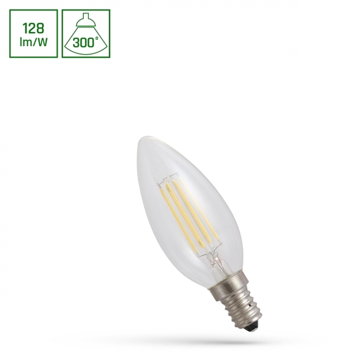Kontrola Led svíčka E14 230 V 5,5 W Cog Ww Clear Spectrum