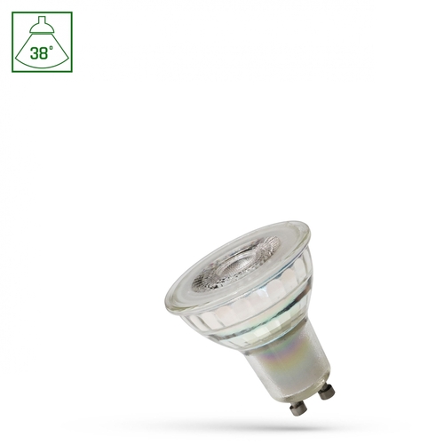 Kontrola Led Gu10 230 V 3,5 W Smd 38st Ww se skleněnou čočkou Spektrum