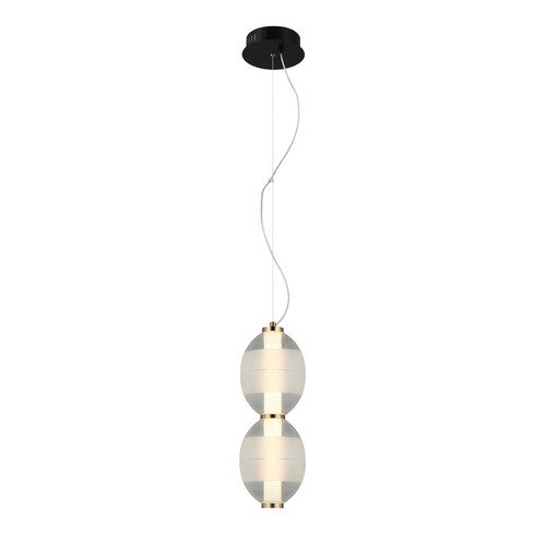 Kontrola Závěsná LED lampa Italux Rinot černá/bílá sklo 16W 3000K PND-45372-2-WH-CL