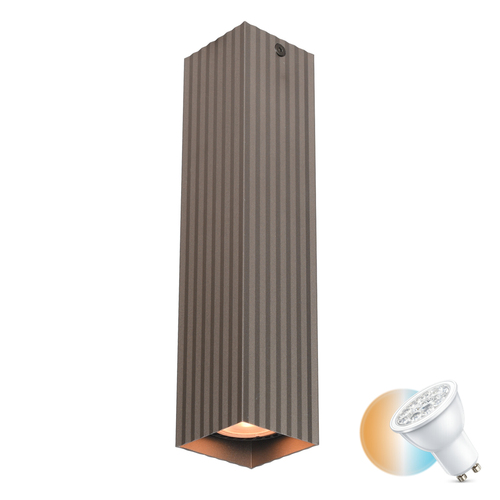 Kontrola Přisazené svítidlo Italux Tecno GU10 hnědé hliníkové CLN-37492-L-BRO