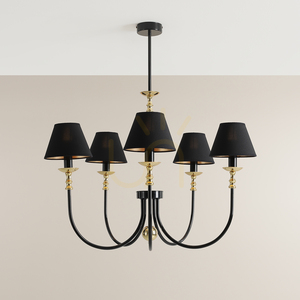 Lustr Aldex Roma 5 Black 1118F1 černo-zlatý 5 × E14 80 cm small 2