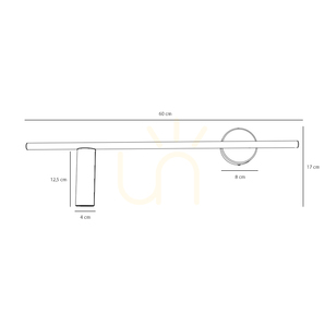 Nástěnné svítidlo Aldex Trevo All White 1104C, levé, bílé, GU10 mini, 60 cm small 3