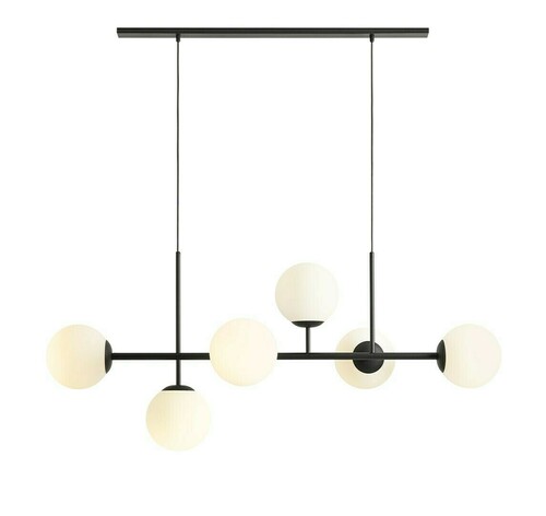 Kontrola Závěsná lampa Aldex Fin 6 černá kov sklo 1120K1