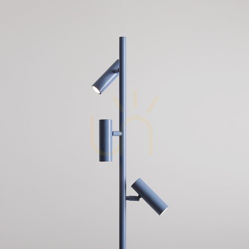 Kontrola Stojací lampa Aldex Trevo Dusty Blue, modrá kovová, 3×GU10 mini, 164 cm, 1104A16