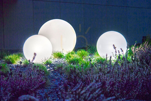 Kontrola Sada dekorativních zahradních koulí - LUNA BALL 20, 30, 40 cm včetně montážní sady, 3m kabelu, špejle - PREMIUM - UV