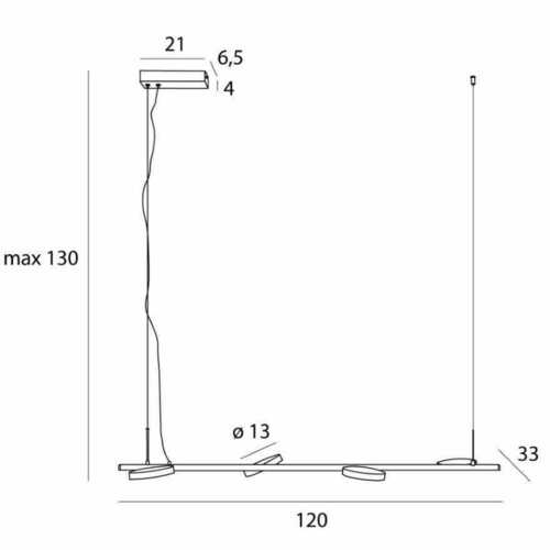 Kontrola Přívěsek světla Max Light Ibiza IV P0529 černý 120 cm LED 32W