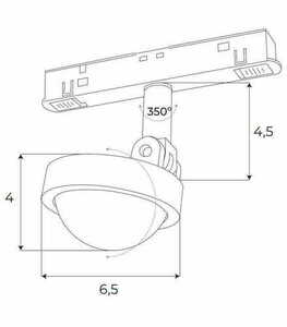 Lištové svítidlo Max Light MAX M0018N magnetický reflektor 8W 3000K černé small 2