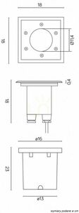 Walkover světlo SU-MA PABLA M4030 stříbrné IP67 18x18 cm small 1