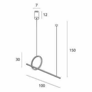 Závěsné svítidlo Max Light Lozanna P0570D LED 18W kartáčovaný bronz, 100 cm small 1