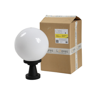 Luna Ball Bílý PLINTO 20 cm E27 LED zahradní stojací lampa s podstavcem small 0