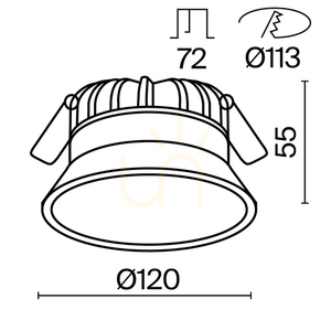 Vestavné svítidlo OKNO DL055-12W3-4-6K-W IP44 Maytoni small 9