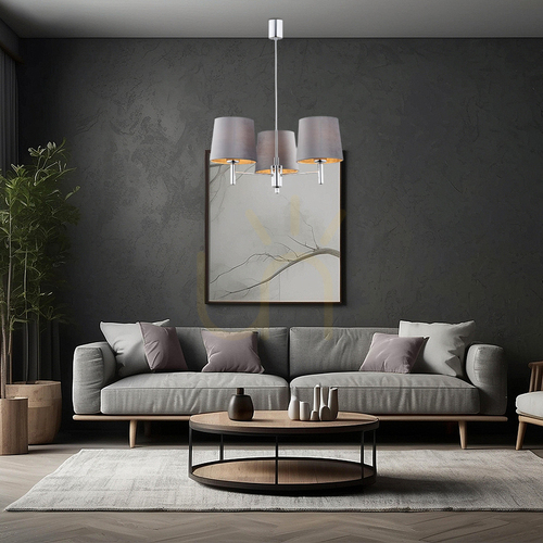 Kontrola Lustr ARGON BOLZANO PLUS chrom tmavě šedý 3xE27 6107
