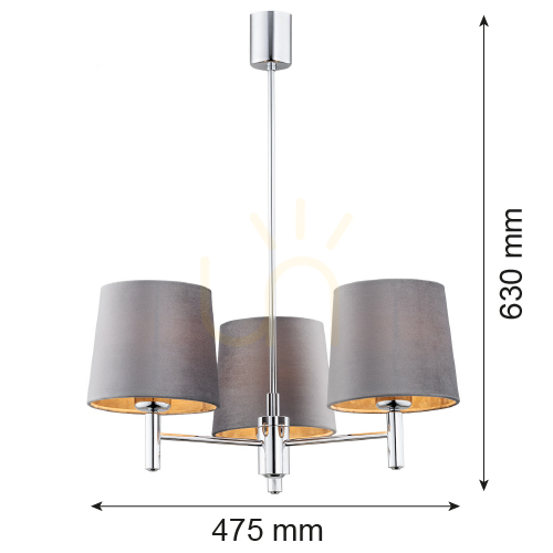 Kontrola Lustr ARGON BOLZANO PLUS chrom tmavě šedý 3xE27 6107 Lustr ARGON BOLZANO PLUS chrom tmavě šedý 3xE27 6107