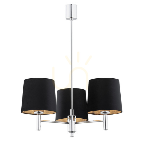 Kontrola Lustr Argon BOLZANO PLUS černý chrom E27 3x1W IP20 6108