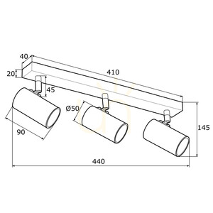 Plafón ARGON Lagos 1475 bílý matný GU10 3x5W IP20 small 3