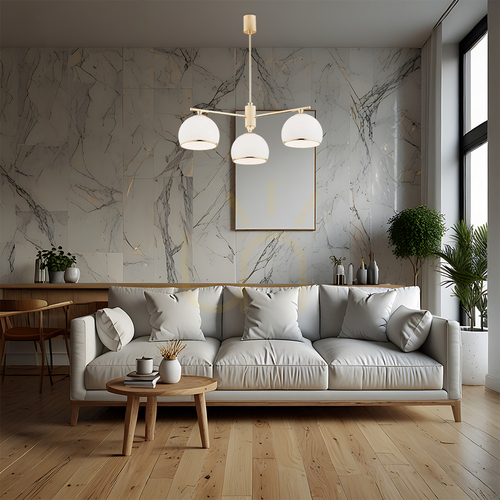Kontrola Lustr Argon Marbella bílý opál mosaz 3x E27 1488