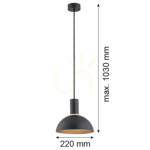Pohled Závěsná lampa ARGON Sines černá E27 4222 Závěsná lampa ARGON Sines černá E27 4222