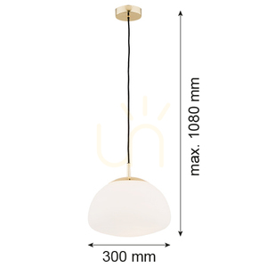Závěsná lampa Argon TRINI bílá opálová mosaz E27 4316 small 3