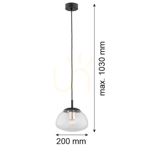 Závěsné svítidlo ARGON TRINI černé sklo mosaz E27 4331 small 1